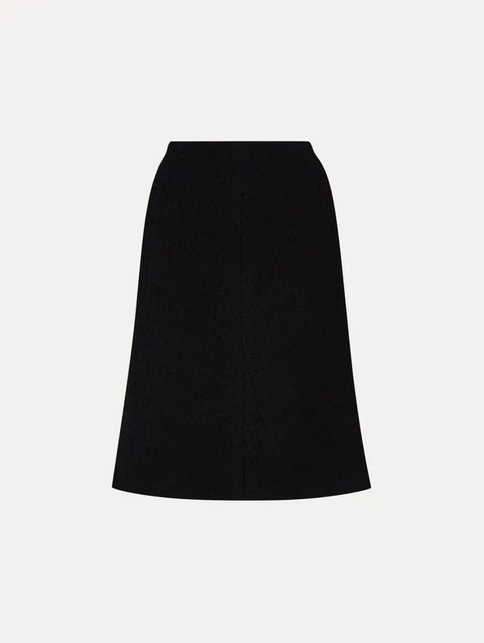 Oscar De La Renta Wool Tweed Skirt Black Women Pants and Skirts