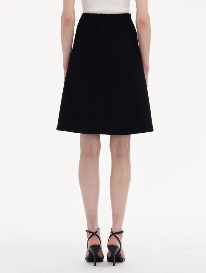 Oscar De La Renta Wool Tweed Skirt Black Women Pants and Skirts Oscar De La Renta Wool Tweed Skirt Black Women Pants and Skirts