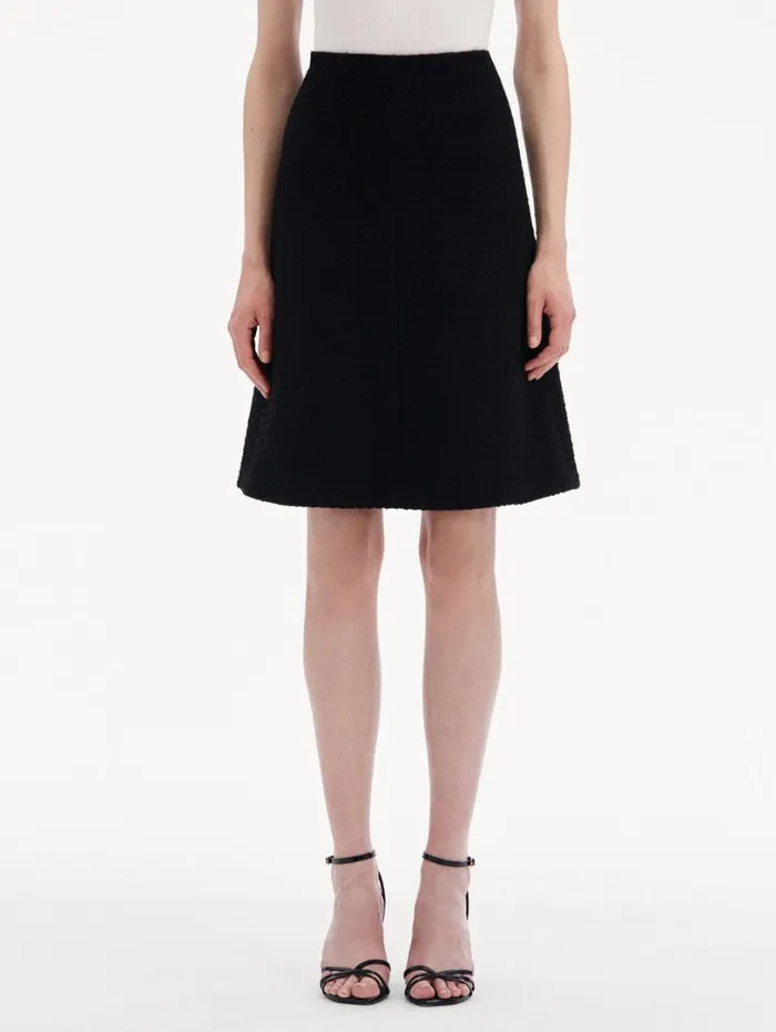 Oscar De La Renta Wool Tweed Skirt Black Women Pants and Skirts Oscar De La Renta Wool Tweed Skirt Black Women Pants and Skirts
