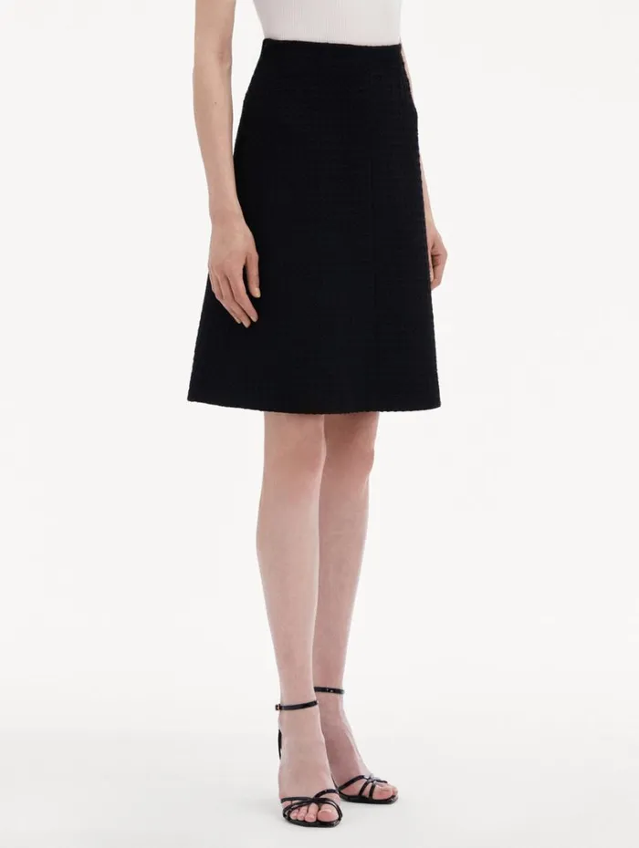 Oscar De La Renta Wool Tweed Skirt Black Women Pants and Skirts Oscar De La Renta Wool Tweed Skirt Black Women Pants and Skirts