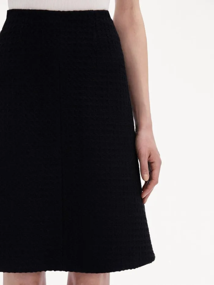 Oscar De La Renta Wool Tweed Skirt Black Women Pants and Skirts Oscar De La Renta Wool Tweed Skirt Black Women Pants and Skirts