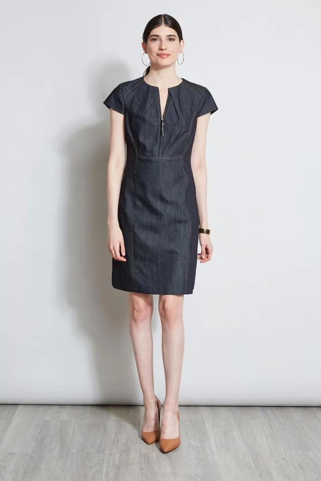 Outlet 8211 Women Dresses and Jumpsuits Elie Tahari Denim Fit and Flare Zip Dress Indigo Outlet 8211 Women Dresses and Jumpsuits Elie Tahari Denim Fit and Flare Zip Dress Indigo