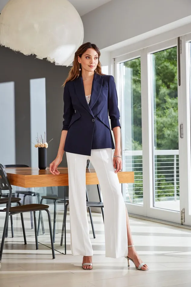 Outlet 8211 Women Jackets and Blazers Elie Tahari Asymmetrical Panel Blazer Stargazer