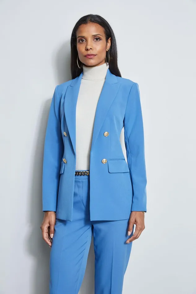 Outlet 8211 Women Jackets and Blazers Elie Tahari Double Breasted Blazer Neptune