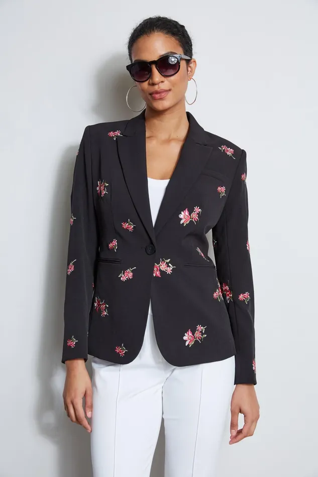 Outlet 8211 Women Jackets and Blazers Elie Tahari Floral Embroidered Blazer Arlon Floral