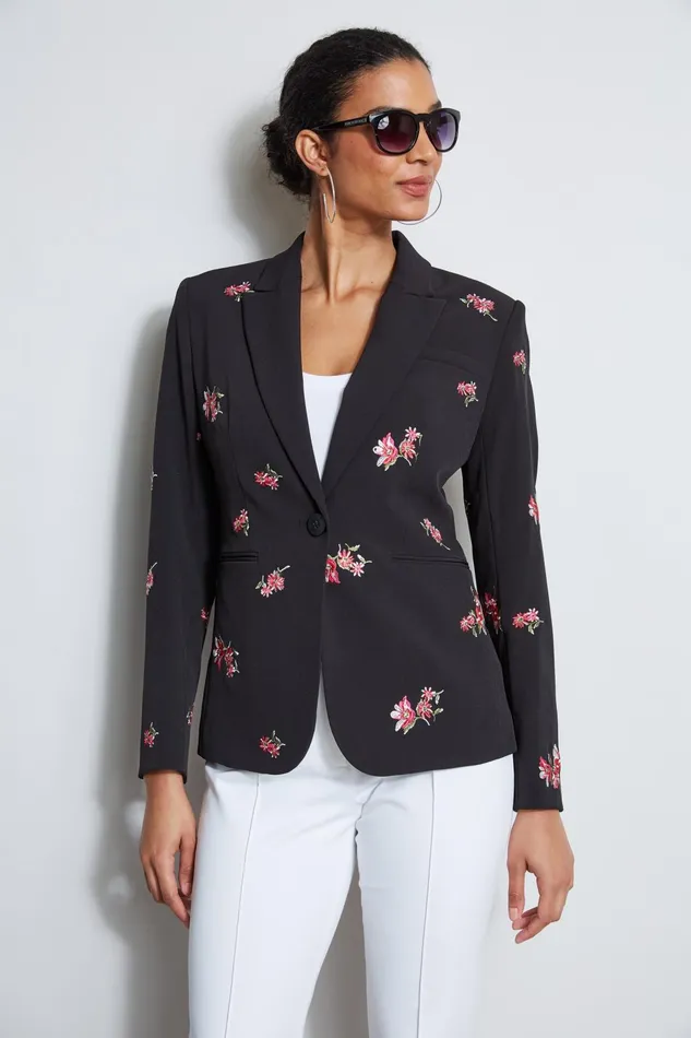 Outlet 8211 Women Jackets and Blazers Elie Tahari Floral Embroidered Blazer Arlon Floral