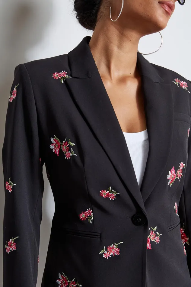 Outlet 8211 Women Jackets and Blazers Elie Tahari Floral Embroidered Blazer Arlon Floral