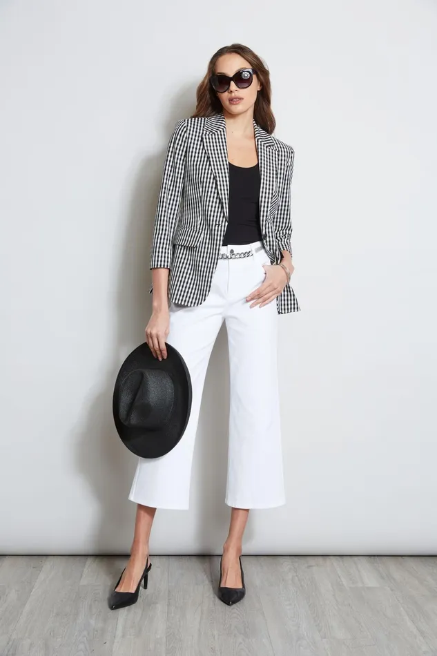 Outlet 8211 Women Jackets and Blazers Elie Tahari Gingham Blazer Blackwhite