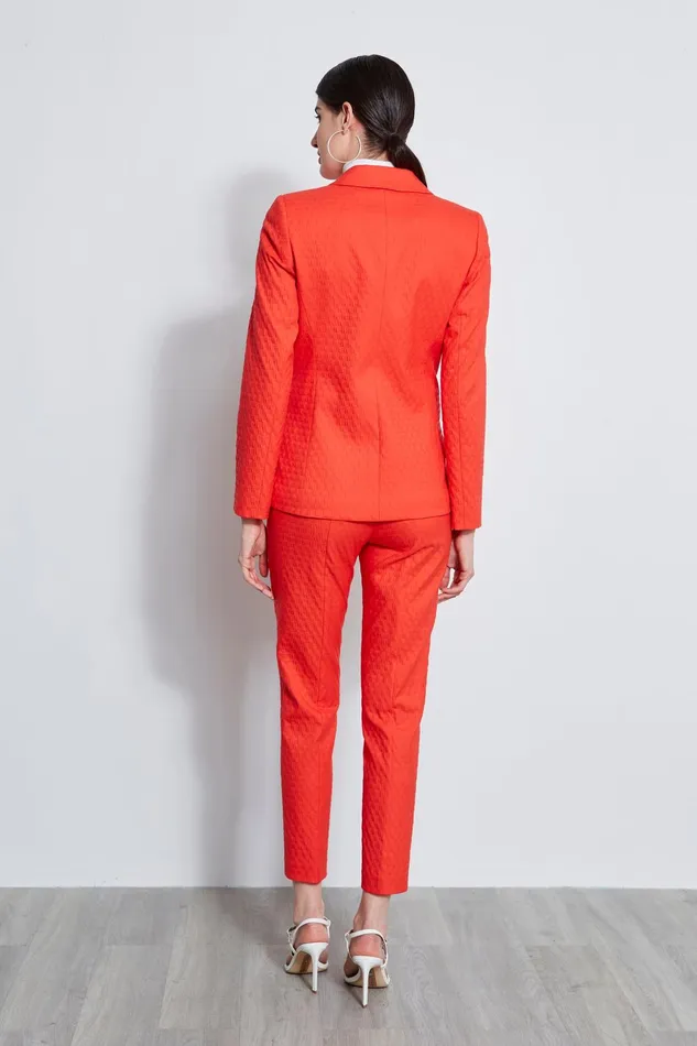 Outlet 8211 Women Jackets and Blazers Elie Tahari Jacquard Stretch Panel Blazer Tomato