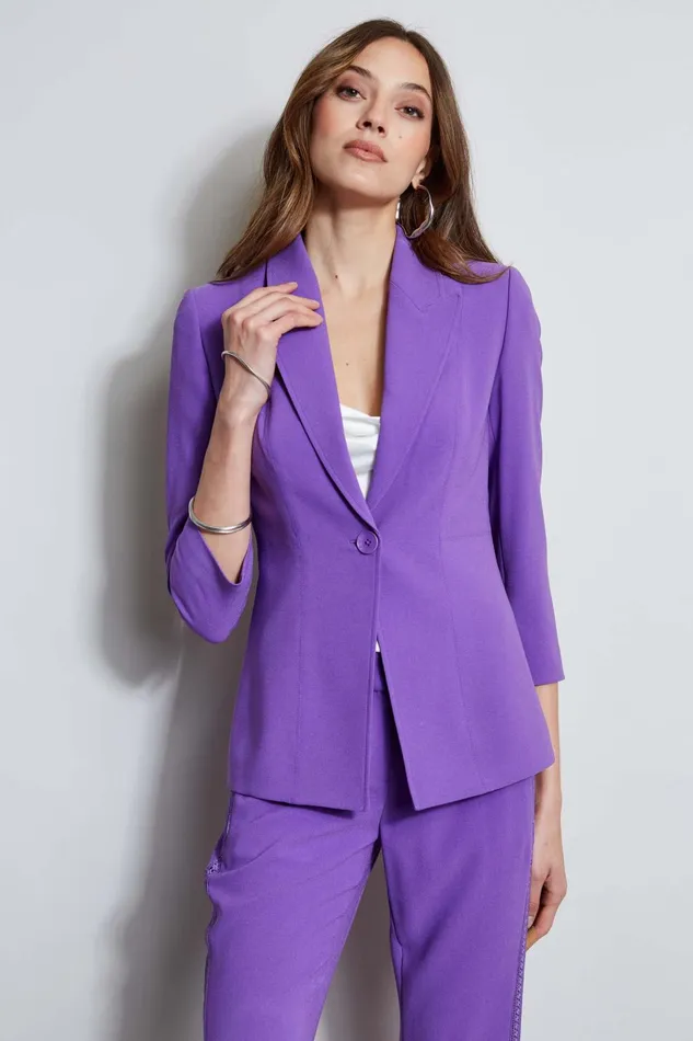 Outlet 8211 Women Jackets and Blazers Elie Tahari Single Breasted Dart Blazer Violet