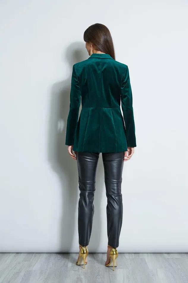 Outlet 8211 Women Jackets and Blazers Elie Tahari Velvet Blazer Bottle Green