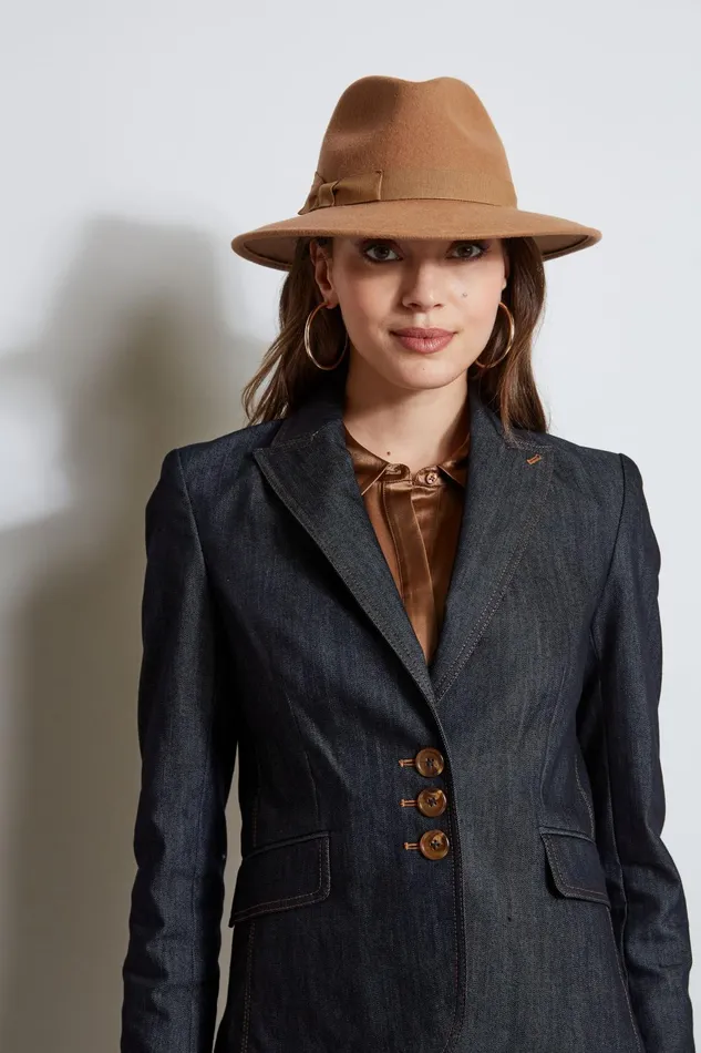 Outlet 8211 Women Suiting Elie Tahari Denim 3 Button Blazer Indigo