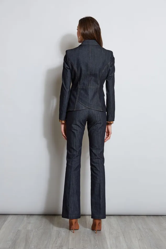 Outlet 8211 Women Suiting Elie Tahari Denim 3 Button Blazer Indigo