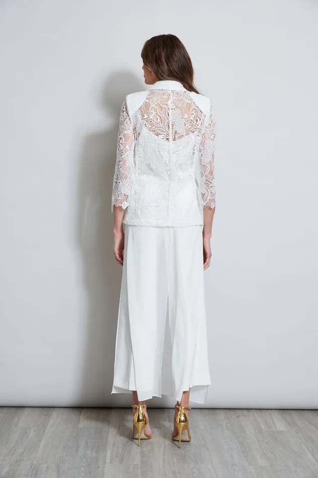 Outlet 8211 Women Suiting Elie Tahari Double Breasted Lace Blazer Foam