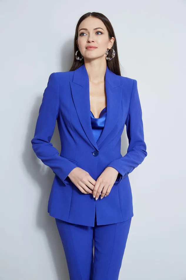 Outlet 8211 Women Suiting Elie Tahari Single Button Blazer Lapis
