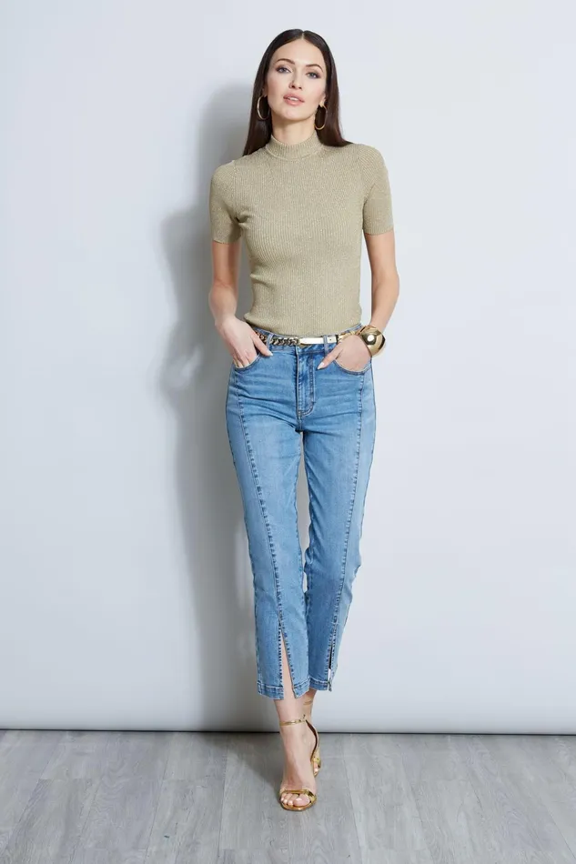 Outlet 8211 Women Suiting Elie Tahari Slit Front Denim Pant Blue Nile