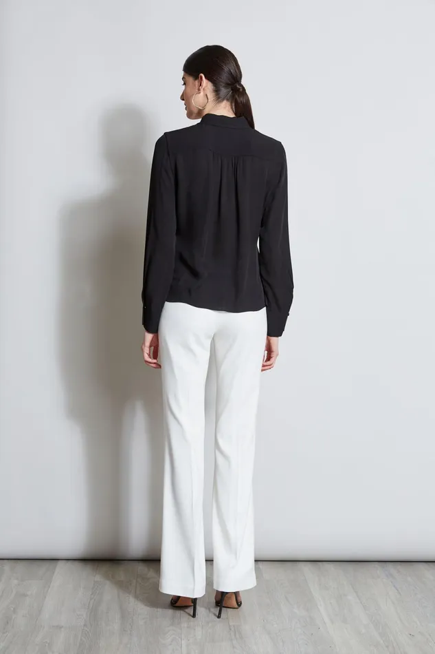 Outlet 8211 Women Tops Elie Tahari Contour Side Tie Shirt Black