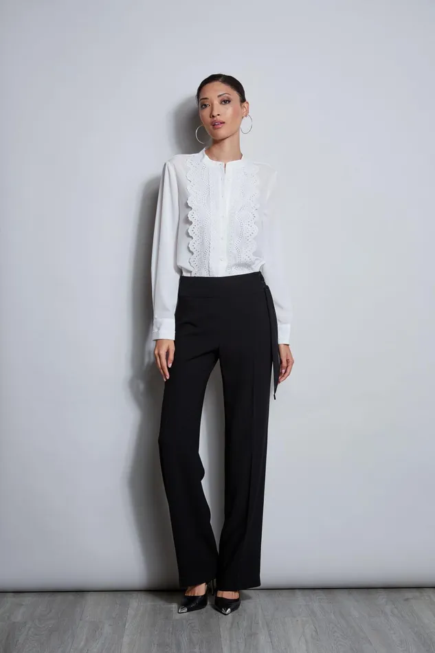 Outlet 8211 Women Tops Elie Tahari Lace Embroidered Shirt Sky White