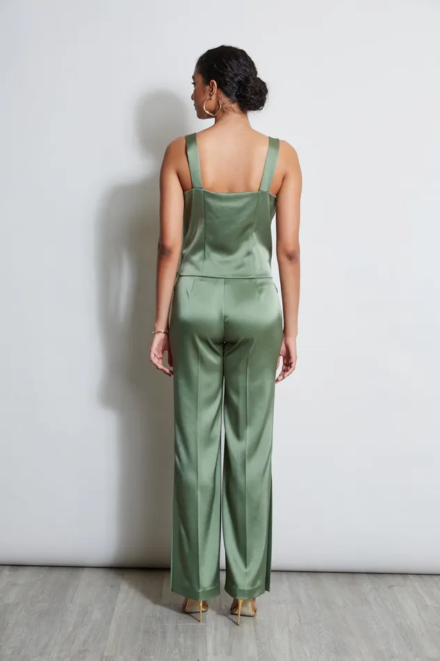 Outlet 8211 Women Tops Elie Tahari Satin Cowl Cami Tuscan Olive