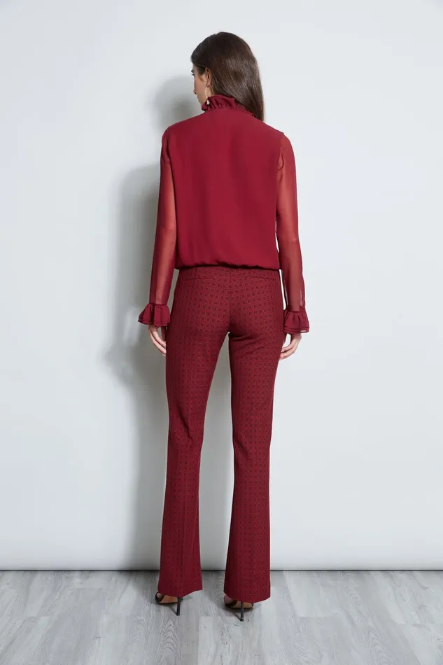Outlet 8211 Women Tops Elie Tahari Silk Ruffle Shirt Bordeaux