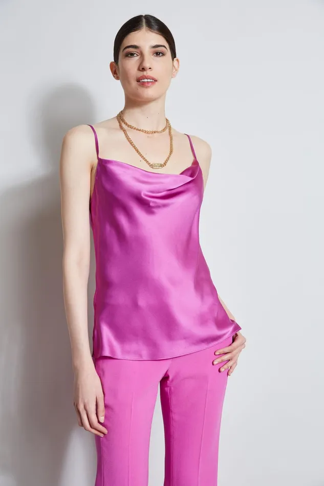 Outlet 8211 Women Tops Elie Tahari Silk Satin Cami Peony