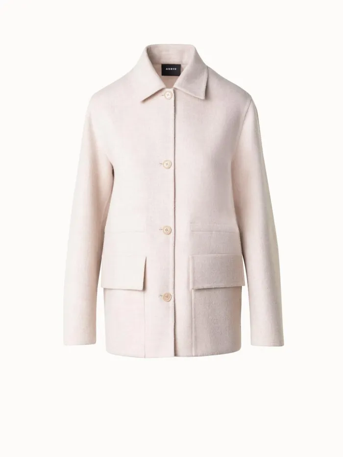 Oversize Cashmere Shirt Jacket Sand Women Akris Cashmere