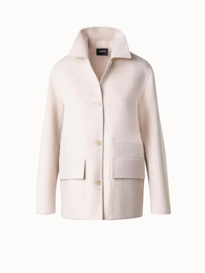 Oversize Cashmere Shirt Jacket Sand Women Akris Cashmere