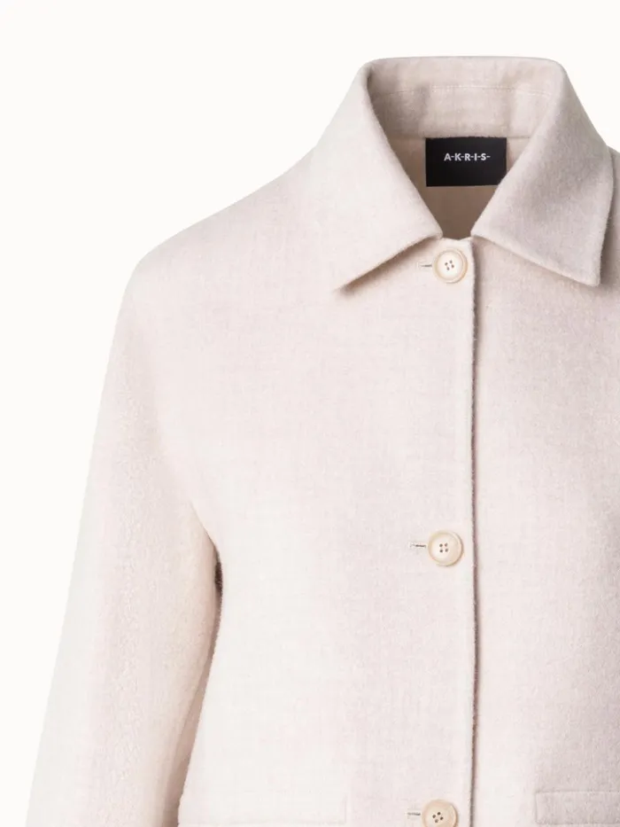 Oversize Cashmere Shirt Jacket Sand Women Akris Cashmere