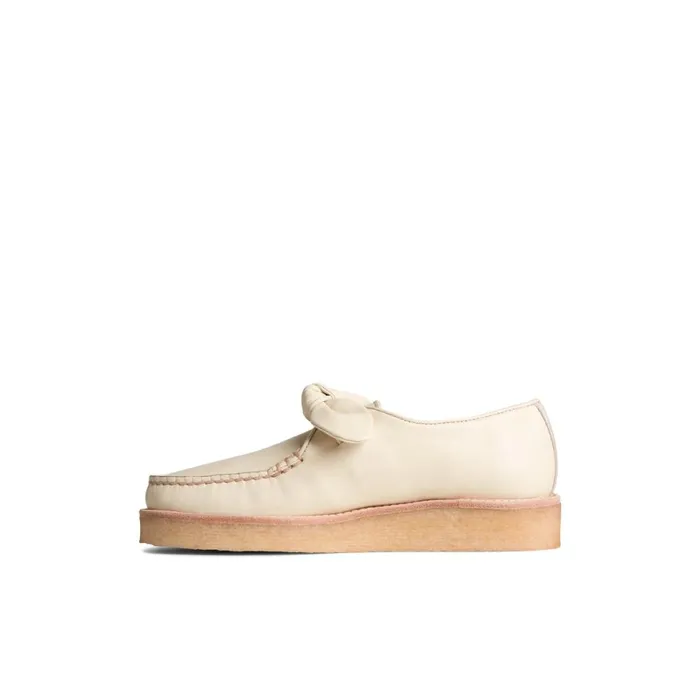 Oxfords and Loafers Women Sperry Captain x27 s Crepe Bow Oxford Bone