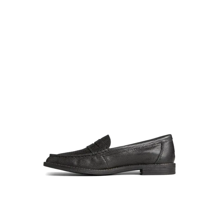Oxfords and Loafers Women Sperry Seaport Penny Leather Loafer Black