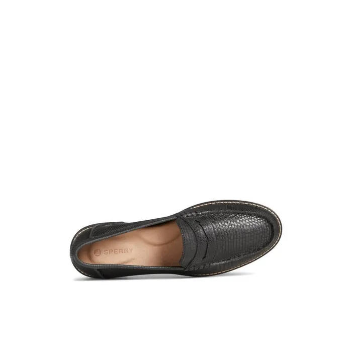 Oxfords and Loafers Women Sperry Seaport Penny Leather Loafer Black