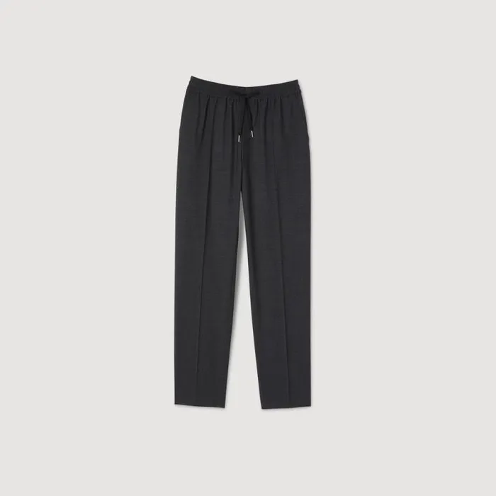 Pants and Shorts Men SANDRO Elasticated Straightleg Pants Mocked Grey