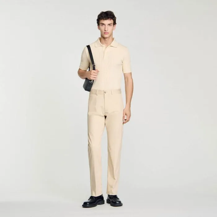 Pants and Shorts Men SANDRO Straightleg Chinos Ficelle