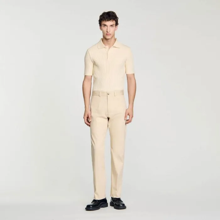 Pants and Shorts Men SANDRO Straightleg Chinos Ficelle