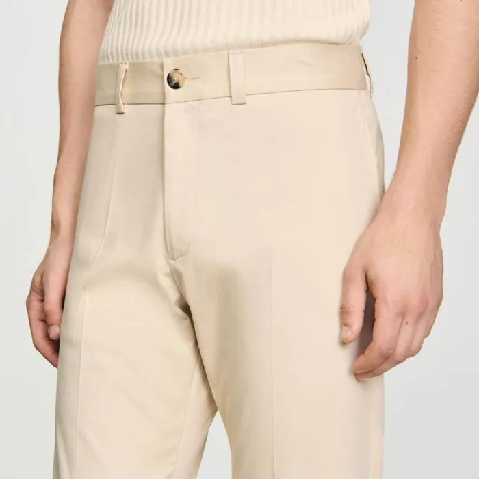 Pants and Shorts Men SANDRO Straightleg Chinos Ficelle