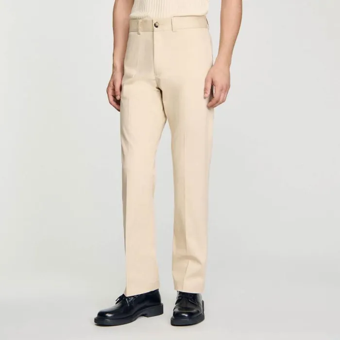 Pants and Shorts Men SANDRO Straightleg Chinos Ficelle