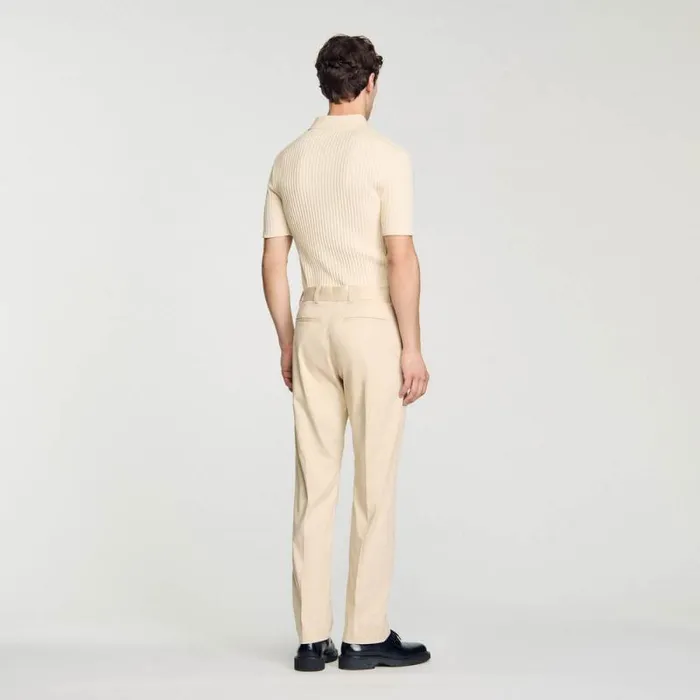 Pants and Shorts Men SANDRO Straightleg Chinos Ficelle