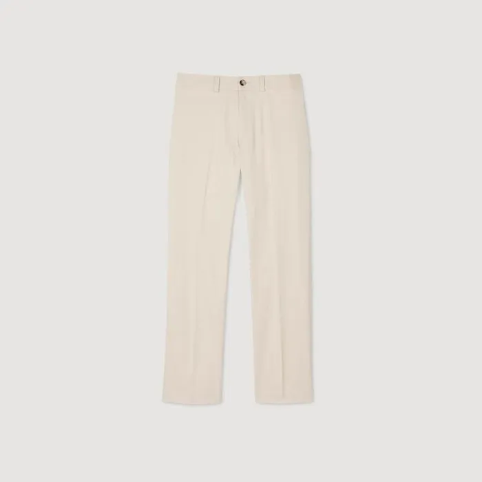 Pants and Shorts Men SANDRO Straightleg Chinos Ficelle