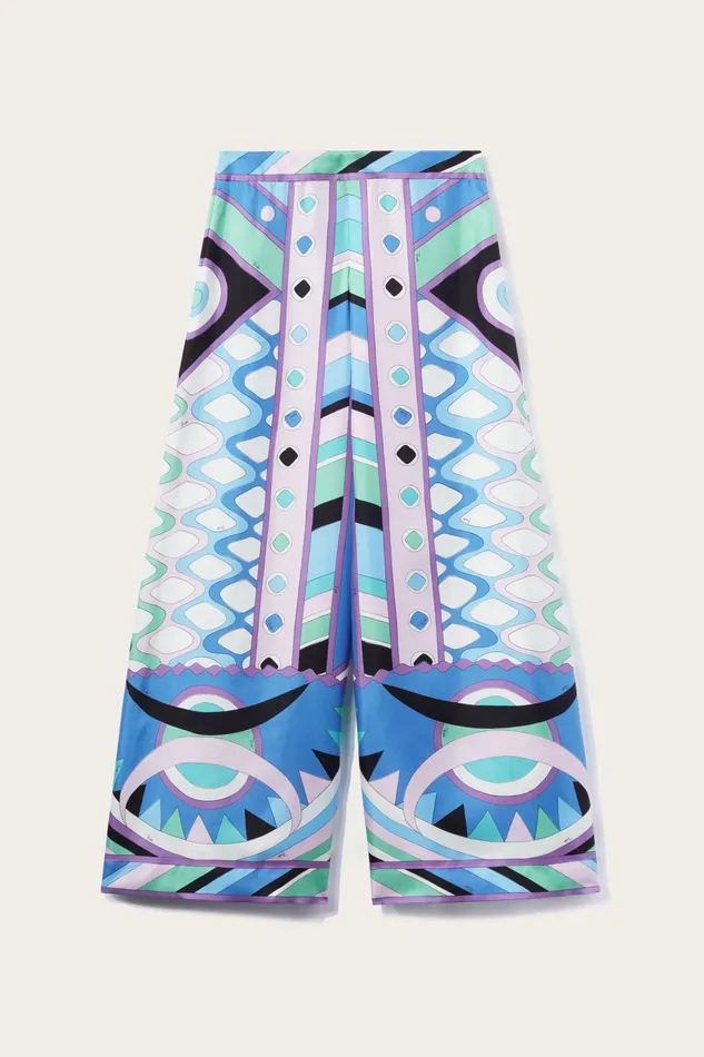 Pants And Shorts Women PUCCI VivaraPrint SilkTwill Trousers