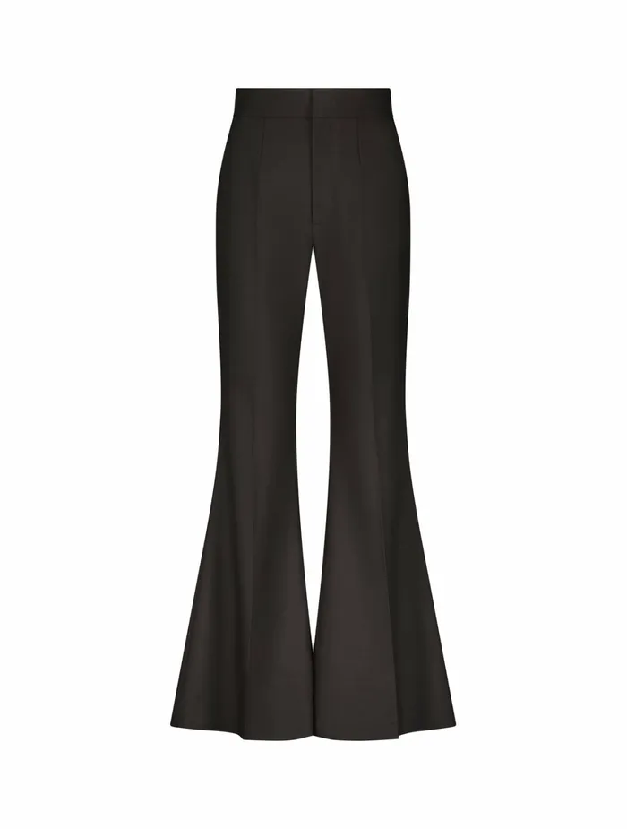 Pants Black Classic Crepe Flared Trouser Pant 8211 FINAL SALE Black Mac Duggal Women