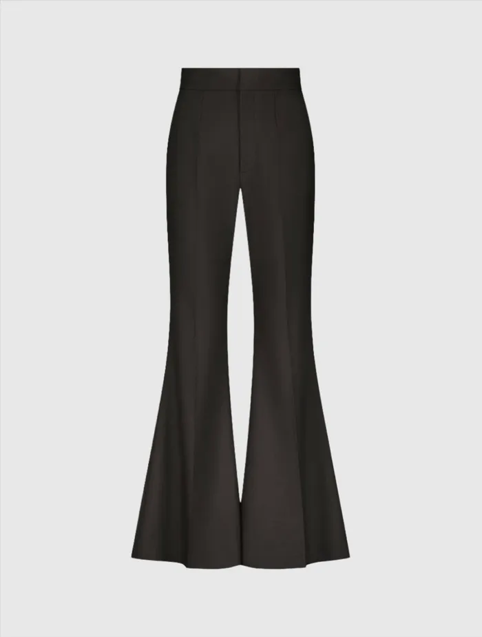 Pants Black Classic Crepe Flared Trouser Pant 8211 FINAL SALE Black Mac Duggal Women