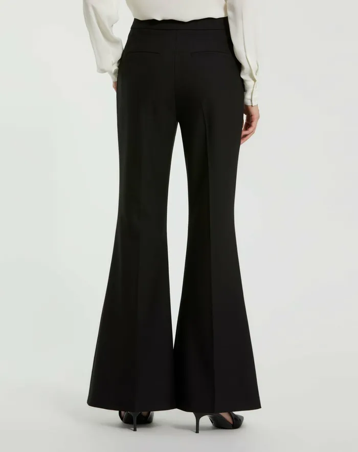 Pants Black Classic Crepe Flared Trouser Pant 8211 FINAL SALE Black Mac Duggal Women