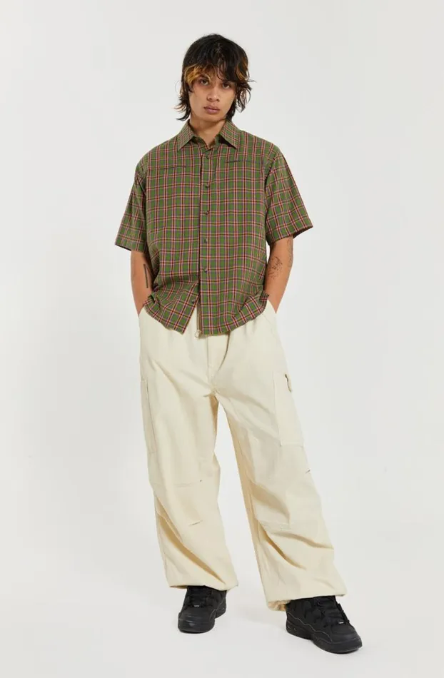 Parachute Pants Men Jaded London Ecru Parachute Cargo Pants