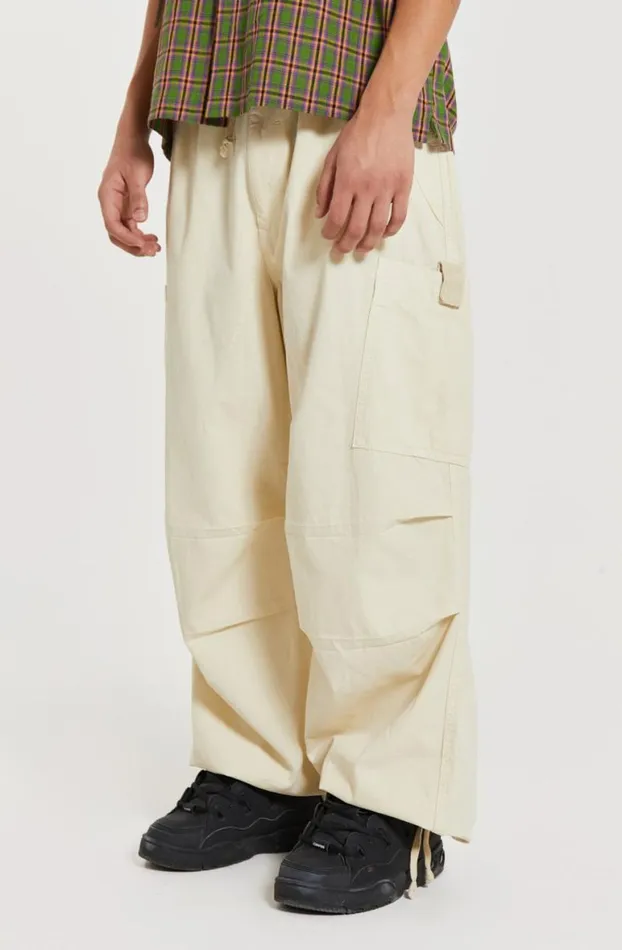 Parachute Pants Men Jaded London Ecru Parachute Cargo Pants