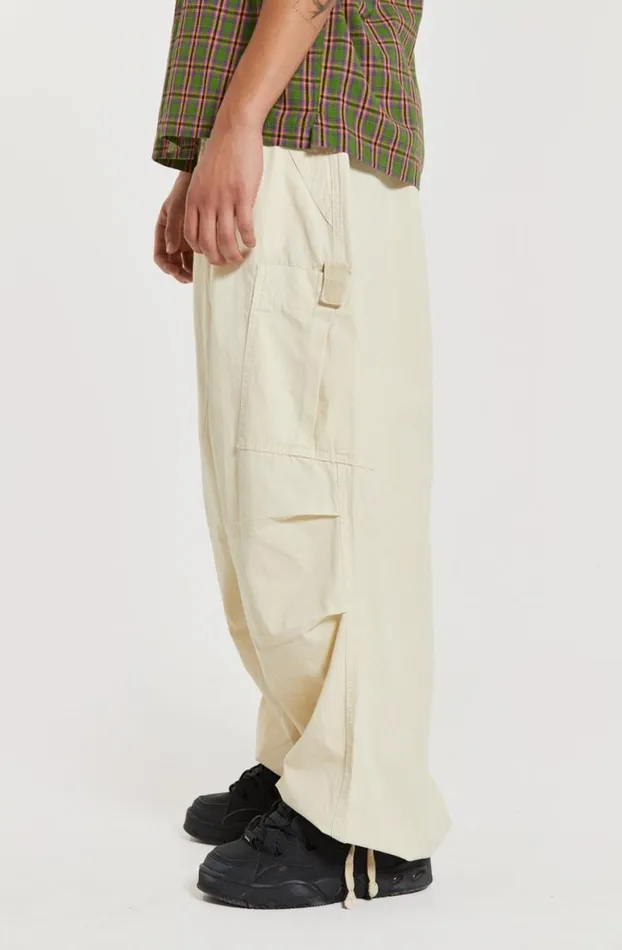 Parachute Pants Men Jaded London Ecru Parachute Cargo Pants