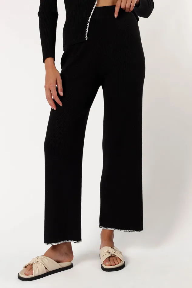 petalandpup Arabella Pant 8211 Black Black Women Loungewear