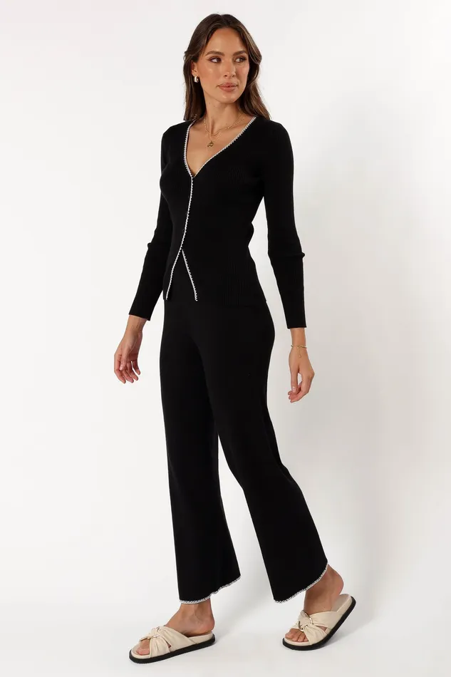 petalandpup Arabella Pant 8211 Black Black Women Loungewear