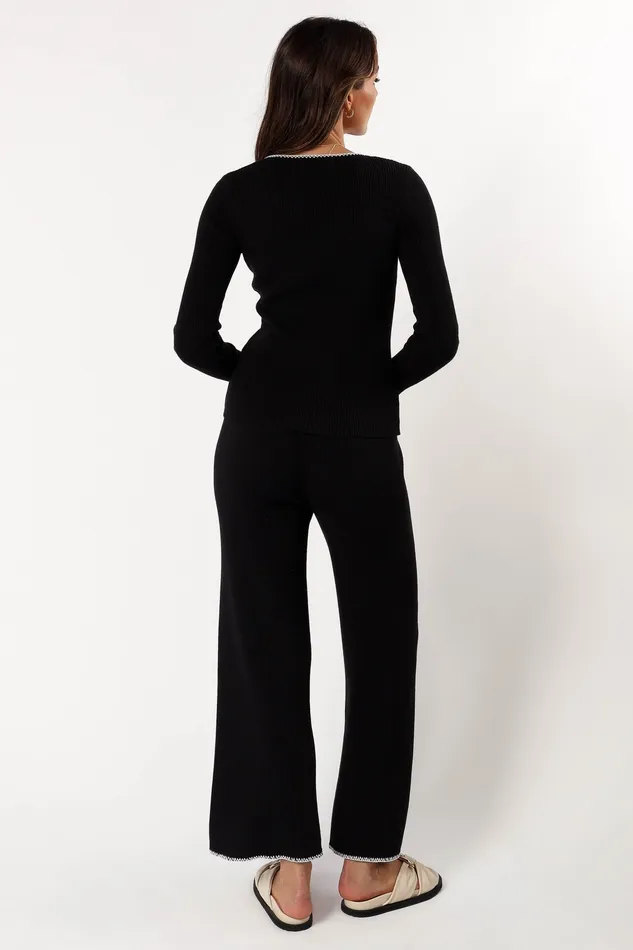 petalandpup Arabella Pant 8211 Black Black Women Loungewear