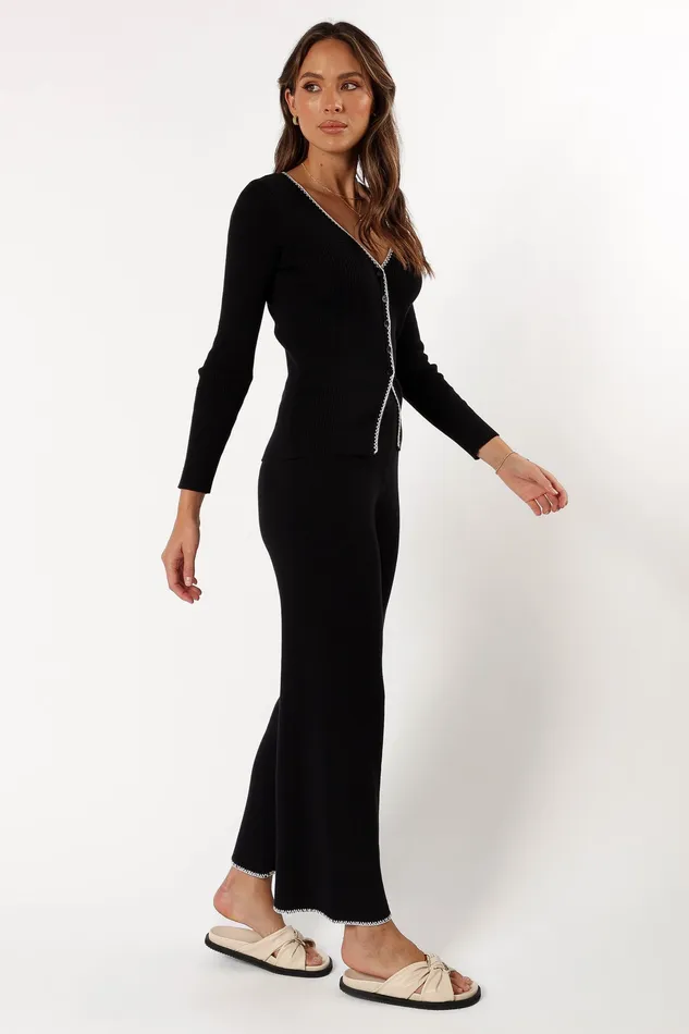 petalandpup Arabella Pant 8211 Black Black Women Loungewear