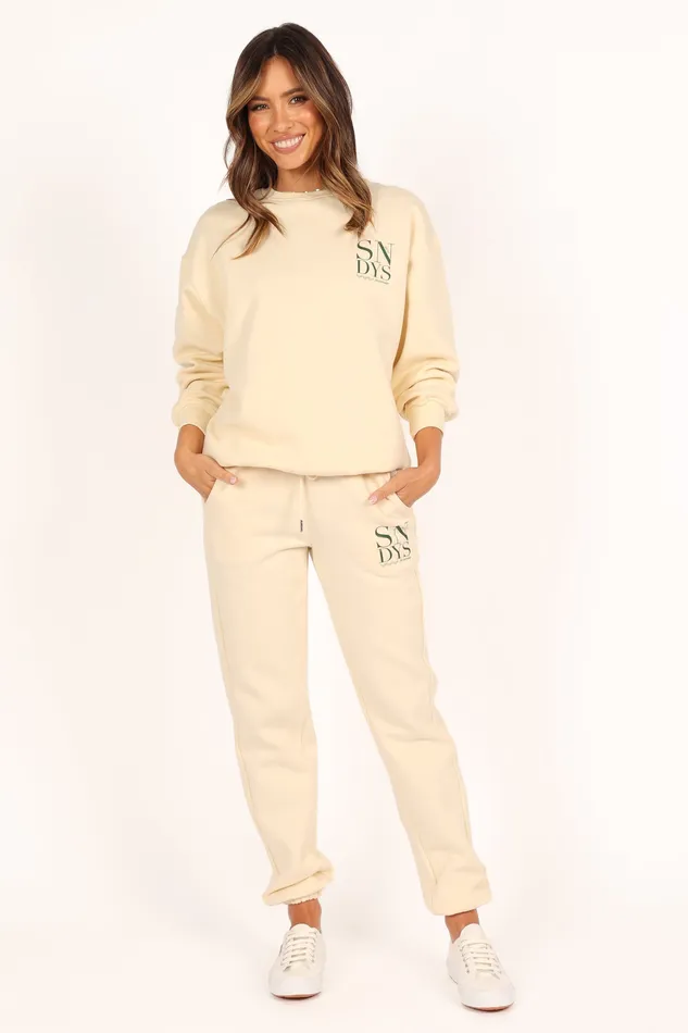petalandpup Rhodes Sweatpant 8211 Sand Sand Women Pants